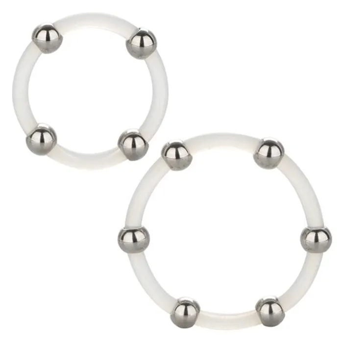 Steel Beaded Silicone Ring Set | California Exotic Male Sex Toys