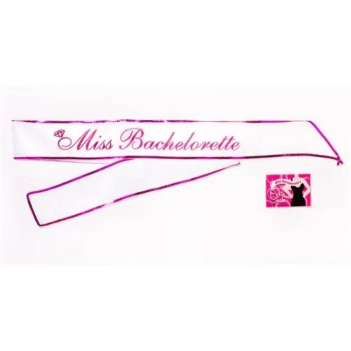 Little Genie Vibrators | Miss Bachelorette Sash - White Little Genie Vibrators | Miss Bachelorette Sash - White