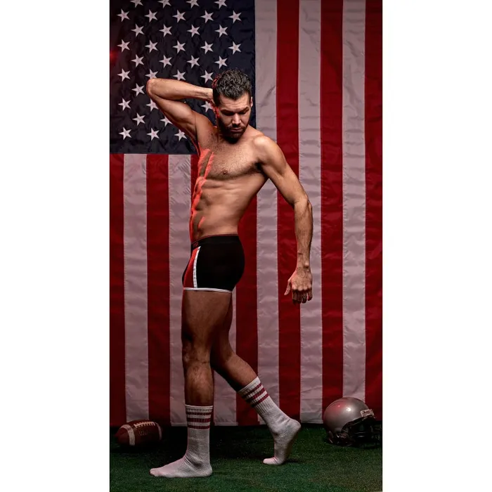 Retro Sport Panel Short - Large - Black/ Red | Male Power Anal Retro Sport Panel Short - Large - Black/ Red | Male Power Anal