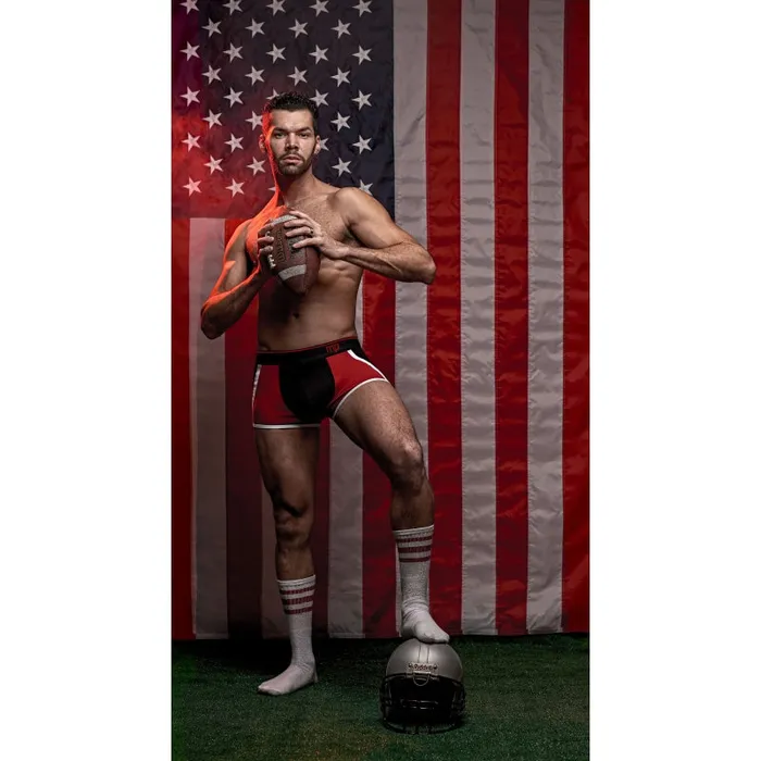 Retro Sport Panel Short - Large - Black/ Red | Male Power Anal Retro Sport Panel Short - Large - Black/ Red | Male Power Anal