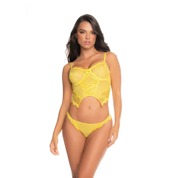 Mapale Anal Eyelash Bustier Thong 2pc Set