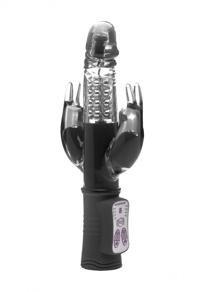 Shots Simplicity Vibrators LACI double rabbit rotating triple motors Black Shots Simplicity Vibrators LACI double rabbit rotating triple motors Black