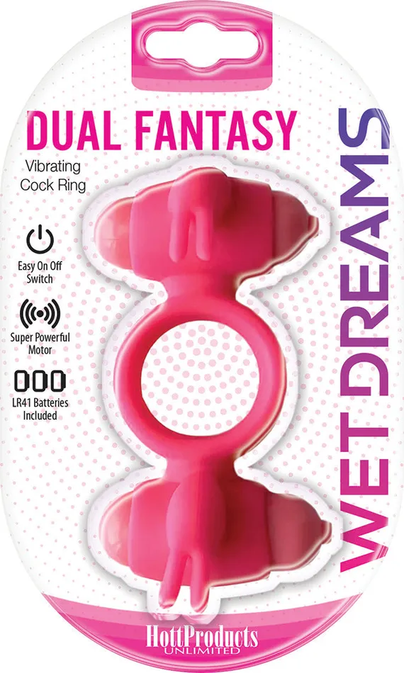 Hott Products Male Sex Toys Wet Dreams Dual Fantasy Cock Ring With Turbo Motors Pink Hott Products Male Sex Toys Wet Dreams Dual Fantasy Cock Ring With Turbo Motors Pink