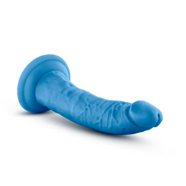 Blush Female Sex Toys Neo Elite 75in Silicone Dual Density Cock Neon Blue