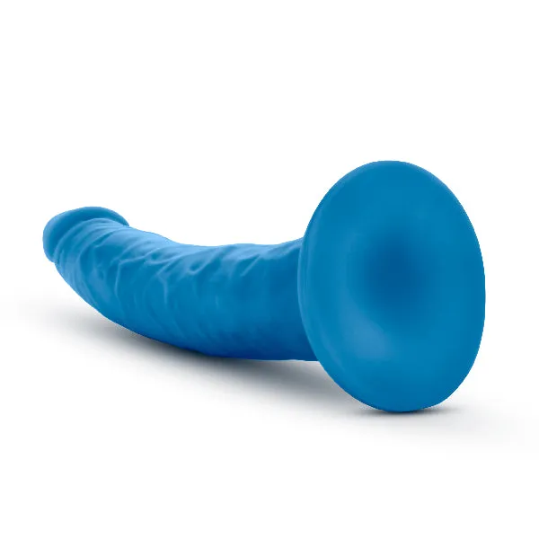 Blush Female Sex Toys Neo Elite 75in Silicone Dual Density Cock Neon Blue