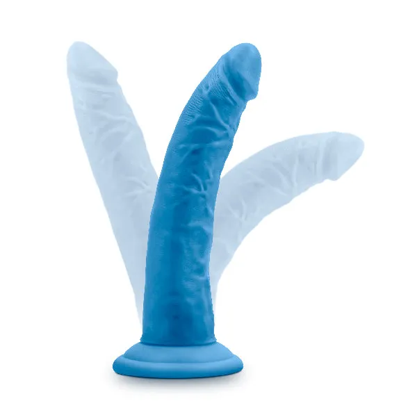 Blush Female Sex Toys Neo Elite 75in Silicone Dual Density Cock Neon Blue