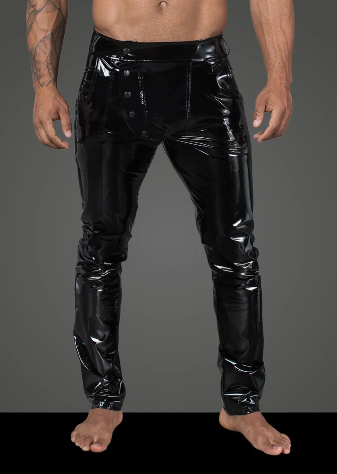 Long Elastic PVC pants Noir Female Sex Toys