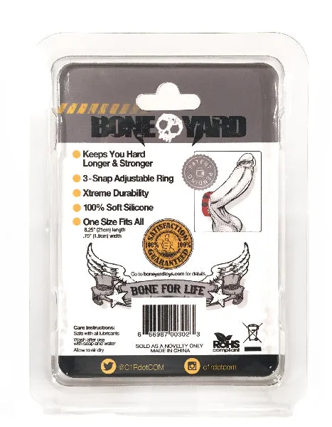 Rascal Male Sex Toys Boneyard Silicone Cock Strap 3 Snap Ring Red