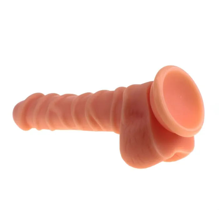Realistic Dildo Ridged Shaft w Balls Flesh XMEN Dildos