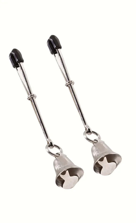 Adjustable Tweezer Clamp with Nickel Bells Spartacus Male Sex Toys