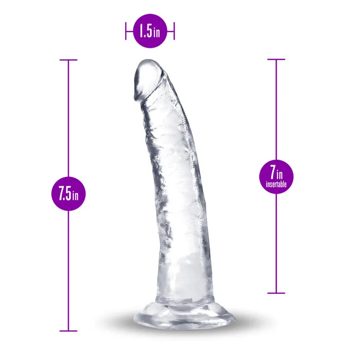 Anal B Yours Plus By Blush Lust N Thrust Realistic GSpot Clear 75Inch Long Dildo With Suction Cup Base Blush
