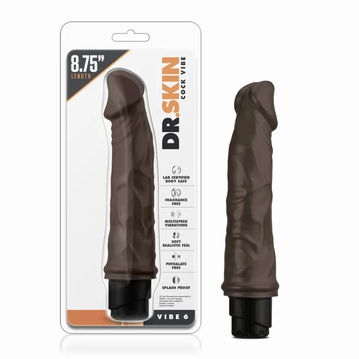 Blush Vibrators Dr Skin By Blush Cock Vibe 6 Realistic Chocolate 9Inch Long Vibrating Dildo Blush Vibrators Dr Skin By Blush Cock Vibe 6 Realistic Chocolate 9Inch Long Vibrating Dildo