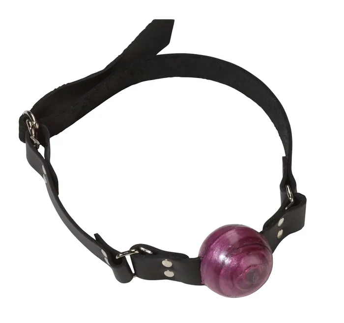 Couples Spartacus Spartacus Leathers Bondage Gear 15 inches Black Strap with Purple Ball