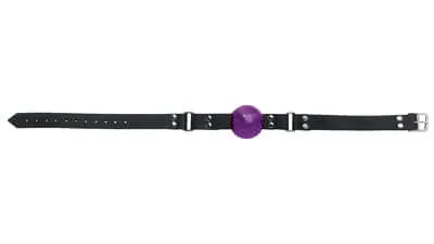 Couples Spartacus Spartacus Leathers Bondage Gear 15 inches Black Strap with Purple Ball