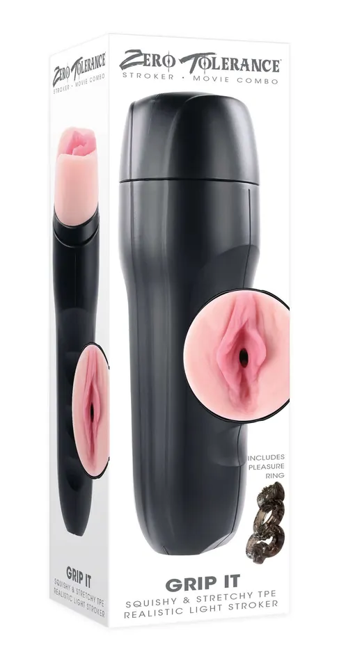 Evolved Novelties Zero Tolerance Grip It Light Stroker Realistic Male Masturbator with Vibrating CRing Male Sex Toys
