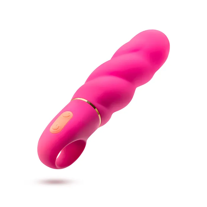Female Sex Toys Blush Aria By Blush Amazing AF Wavy Ridged Body Fuchsia Silicone Vibrator with Powerful RumboTech Technology