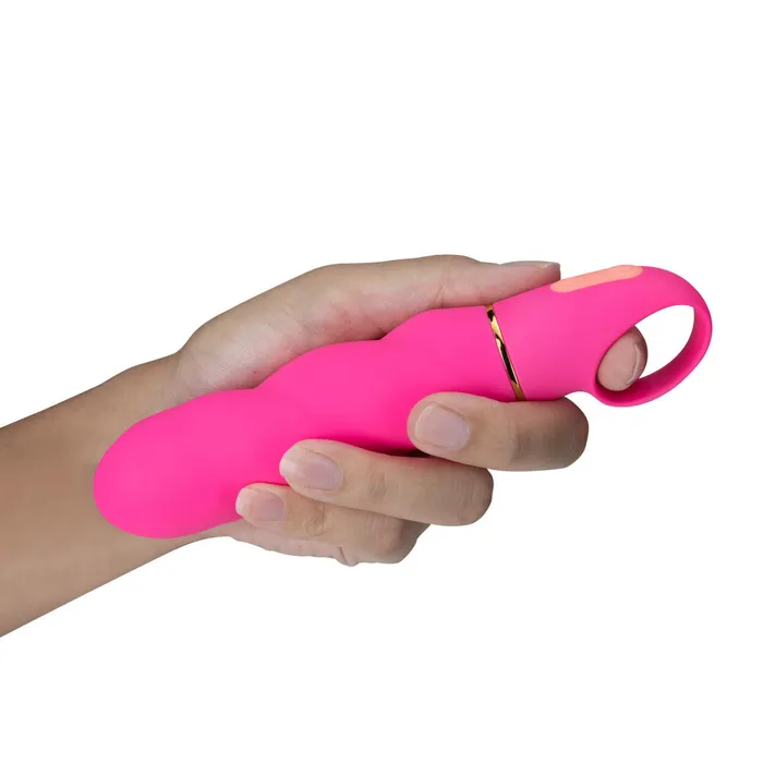 Female Sex Toys Blush Aria By Blush Amazing AF Wavy Ridged Body Fuchsia Silicone Vibrator with Powerful RumboTech Technology