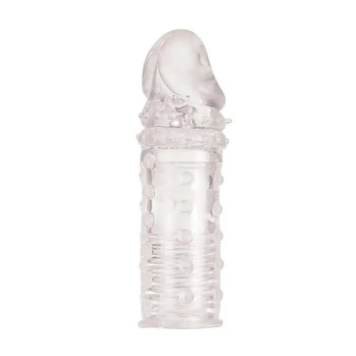 Male Sex Toys Adonis Extension Clear 2 Inch Penis Length Enhancement Soft Ribbed Extension California Exotic Novelties