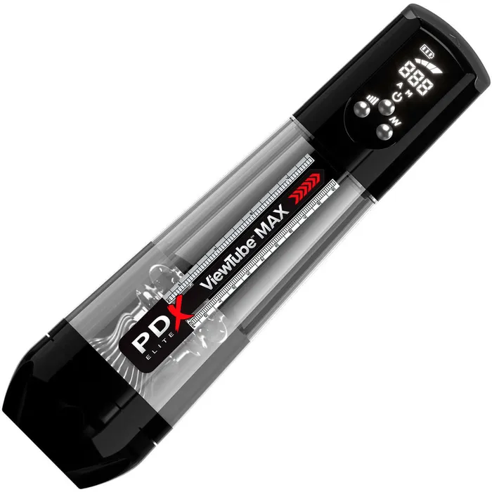 Male Sex Toys Pipedream Products PDX Elite Viewtube Max View See Through Suction Stroker