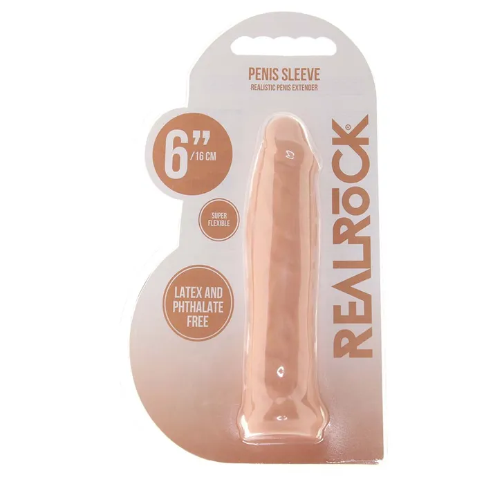 Male Sex Toys Shots Toys RealRock Penis Sleeve 6 Inch Extender in White Male Sex Toys Shots Toys RealRock Penis Sleeve 6 Inch Extender in White