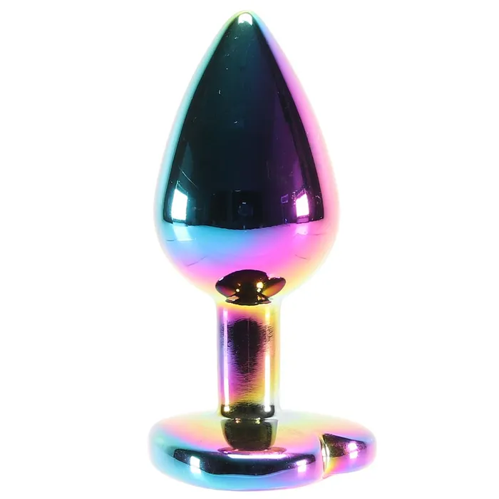 ns novelties Small Aluminum Plug with Rainbow Heart Gem in Multicolor Female Sex Toys ns novelties Small Aluminum Plug with Rainbow Heart Gem in Multicolor Female Sex Toys