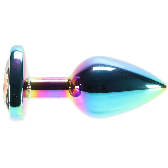 ns novelties Small Aluminum Plug with Rainbow Heart Gem in Multicolor Female Sex Toys ns novelties Small Aluminum Plug with Rainbow Heart Gem in Multicolor Female Sex Toys